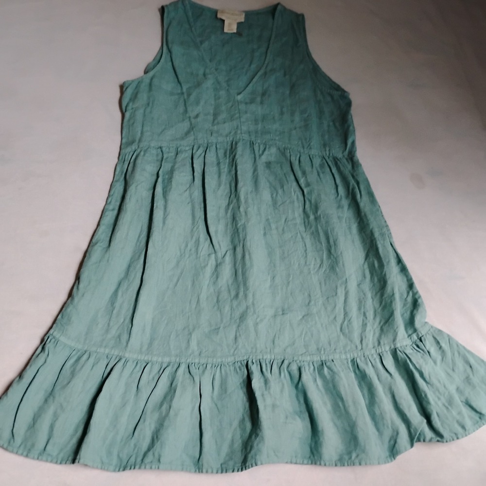 Cynthia Rowley Dress Small Linen A Line Mini Flounce Cottage Beach Boho New